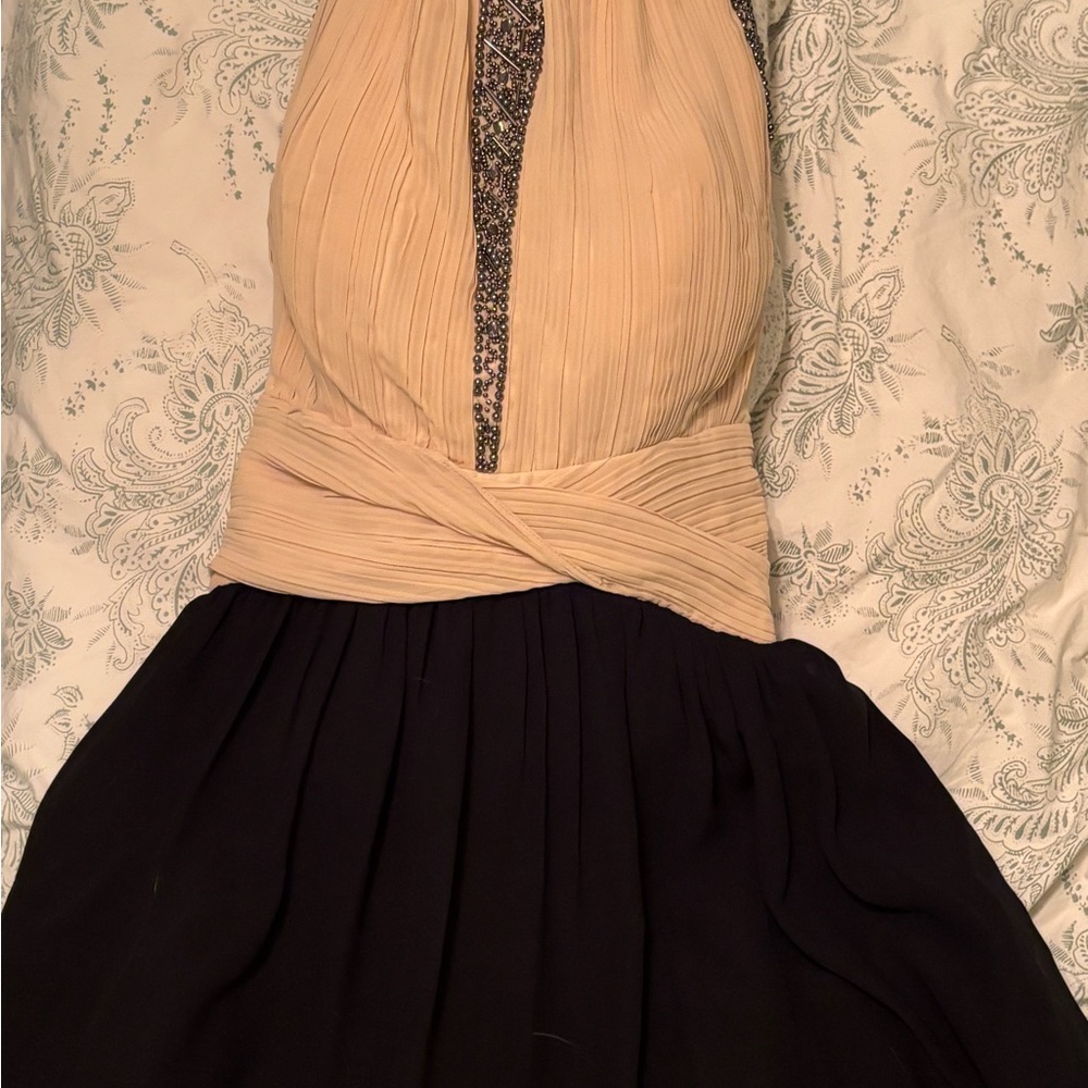Little Mistress Beige and Black Dress